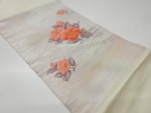 リサイクル　椿模様織出し名古屋帯